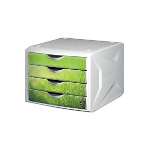 Schubladenbox "the Chameleon", weiß / Dekor springtime H6129650