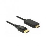 DELOCK Kabel Displayport 1.2 Stecker High Speed HDMI-A Stecker Passiv 4K 3 m schwarz (85318)