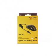 DELOCK Optische 3-Tasten USB Desktop Maus Lautlos (12530)