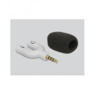 DELOCK Kondensator Mikrofon Uni-Direktional für Smartphone  /  Tablet 3,5 mm 4 Pin Klinke 90 winkelbar silber (65893)