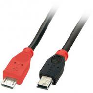LINDY USB 2.0 Kabel Typ Micro-B  /  Mini-B OTG 1m Micro-B Stecker an Mini-B Stecker (31718)