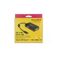 DELOCK Adapter USB Type-C Stecker VGA  /  HDMI  /  DVI Buchse schwarz (63925)