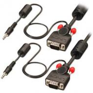 LINDY VGA und Audiokabel M / M schwarz 5m HD15 M / M und 3,5mm Stereo M / M DDC-faehig (37301)