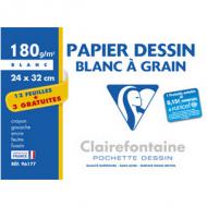 Zeichenpapier "Blanc à Grain", 240 x 320 mm, in Sammelmappe - Aktionspack
