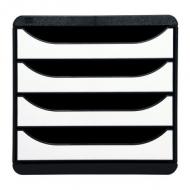 Schubladenbox BIG-BOX, schwarz / weiß glänzend