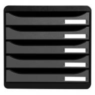 Schubladenbox BIG-BOX PLUS, schwarz / silber metallic