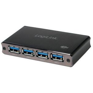 USB 3.0 Hub mit Netzteil, 4 Port - Aluminiumgehäuse UA0282