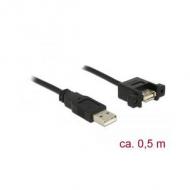 DELOCK Kabel USB 2.0 Typ-A Stecker USB 2.0 Typ-A Buchse zum Einbau 0,5m (85461)