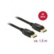 DELOCK Kabel Displayport 1.2 Stecker Displayport Stecker 4K 60 Hz 1,5 m schwarz (85508)