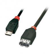 LINDY USB 2.0 Kabel Typ Micro-B  /  A OTG 0,5m Micro-B Stecker an A Kupplung (31935)
