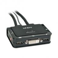 LINDY DVI KVM Switch 2 Port USB 2.0 Audio Compact USB 2.0 Audio / Mikrofon (42341)