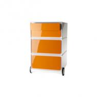 Rollcontainer, weiß / orange