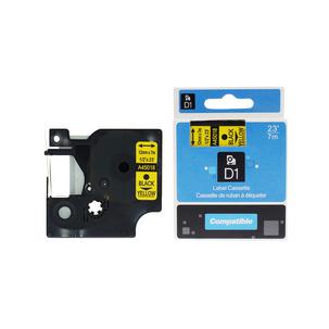Schriftbandkassette, 12 m x 7 mm, schwarz/gelb 85505