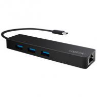 USB 3.0 Hub mit USB-C 3.1 Gen1 Anschluss & Gigabit Adapter, 3 Port