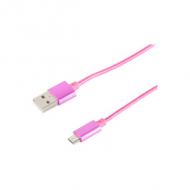 USB 2.0 Micro Anschlusskabel, USB-A Stecker - Micro USB-B Stecker, pink