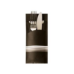 Servietten-Tasche "Stripes", schwarz / weiß 86700
