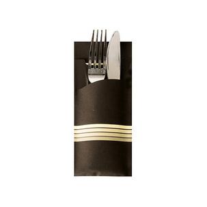 Servietten-Tasche "Stripes", schwarz / creme 86701