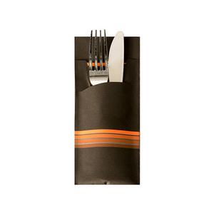 Servietten-Tasche "Stripes", schwarz / orange 86704