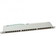 19" Patch Panel Kat.6, Klasse E, geschirmt, lichtgrau