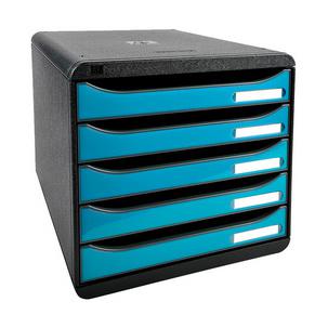 Schubladenbox BIG-BOX PLUS, schwarz / türkis glänzend 3097282D