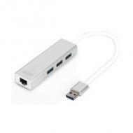 USB 3.0 Hub & Gigabit LAN Adapter, 3-Port