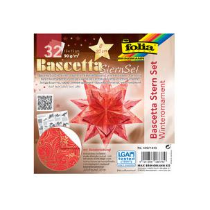 Faltblätter Bascetta-Stern, rot / gold 408/1515