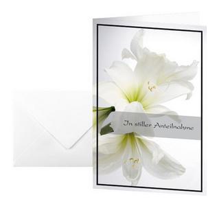 Trauerkarte "Weiße Amaryllis" DS006