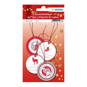 Geschenkanhänger rot silber (15277) 15277