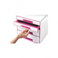 Schubladenbox WOW CUBE, perlweiß / pink