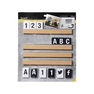 Buchstabenleiste LETTER SHELF, Teak-Holz LES-TE-100