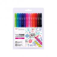 Doppelfasermaler "TwinTone" Bright Colours, 12er Set