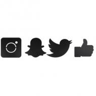 Kreidetafel-Set "Social Media" - Instagram, Snapchat, Twitter, Facebook