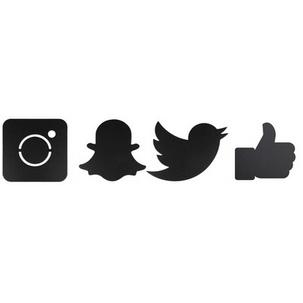 Kreidetafel-Set "Social Media" - Instagram, Snapchat, Twitter, Facebook FB-SM4
