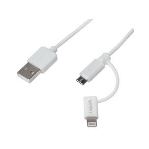 Symbolbild: Daten- & Ladekabel, USB - Micro USB Stecker, mit Lightning Adapter CU0118