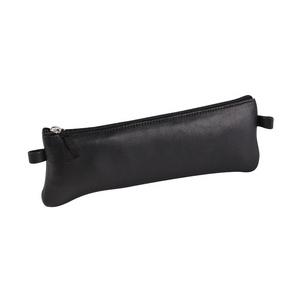 Schlamper-Etui, schwarzes Leder, flach 8322C