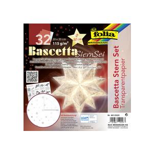 Faltblätter Bascetta-Stern Transparent mit Design 801/1515