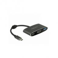 DELOCK Adapter USB Type-C Stecker HDMI Buchse DP Alt Mode 4K 30 Hz + USB Typ-A + USB Type-C PD (62991)