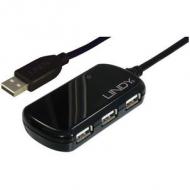 LINDY USB 2.0 Aktiv-Verlaengerung Pro 8m inklusive 4 Port USB-Hub (42781)