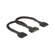 DELOCK Kabel Power SATA 15pin Bu 2 x SATA 15pin St HDD 25cm Geflecht (60135)