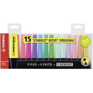 Textmarker BOSS® ORIGINAL, 15er Tischset - Verpackung 7015-01-5