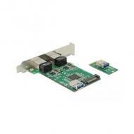 DELOCK Konverter M.2 Key B+M Stecker 2 x Gigabit LAN Low Profile Formfaktor (63425)