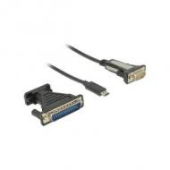 DELOCK Adapter USB Type-C 1 x Seriell DB9 RS-232 + Adapter DB25 (62904)