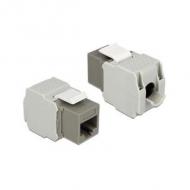 DELOCK Keystone RJ45 Buchse LSA werkzeugfrei Cat.6 UTP grau (86342)