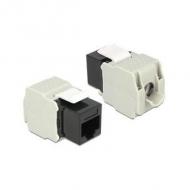 DELOCK Keystone RJ45 Buchse LSA werkzeugfrei Cat.6 UTP schwarz (86340)