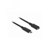 DELOCK Verlängerungskabel SuperSpeed USB USB 3.1 Gen 1 USB Type-C Stecker Buchse 3 A 1,5 m schwarz (85534)