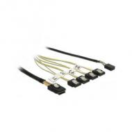 DELOCK Kabel Mini SAS SFF-8087 4 x SATA 7 Pin + Sideband 1 m Metall (85682)