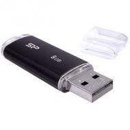 Usb-stick   8gb silicon power usb2.0 u02 plastic black (sp008gbuf2u02v1k)