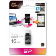 Usb-stick  16gb silicon power usb3.1 + type c  c31  black (sp016gbuc3c31v1k)