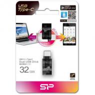 Usb-stick  32gb silicon power usb3.1 + type c  c31  black (sp032gbuc3c31v1k)