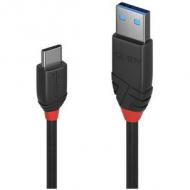 LINDY 0,5m USB 3.1 Typ A an C Kabel 3A Black Line (36915)